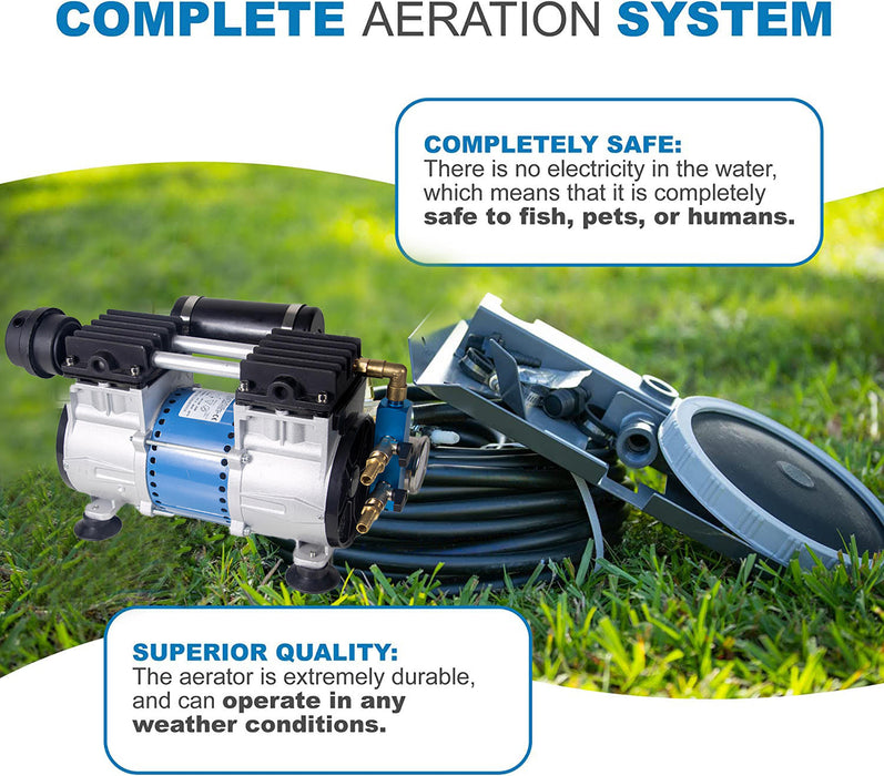 ASA 3/4hp Aeration Kit with 4 outlet manifold, 4 Double Diffusers and 4 x 30m hose