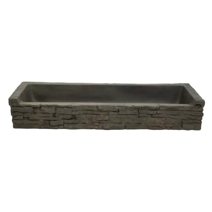 Front-Spill Straight Stacked Slate Wall Topper