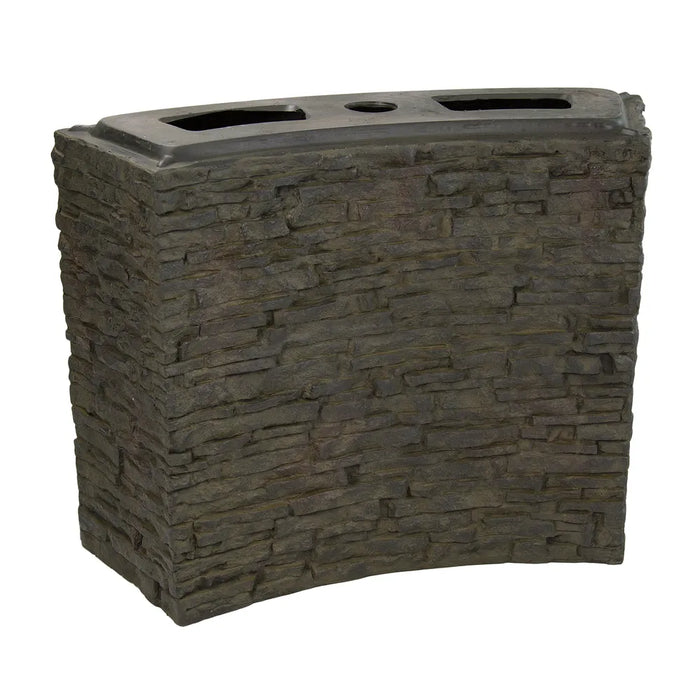 Large Curved Stacked Slate Wall Base