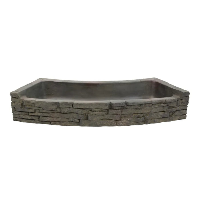 Rear-Spill Curved Stacked Slate Wall Topper