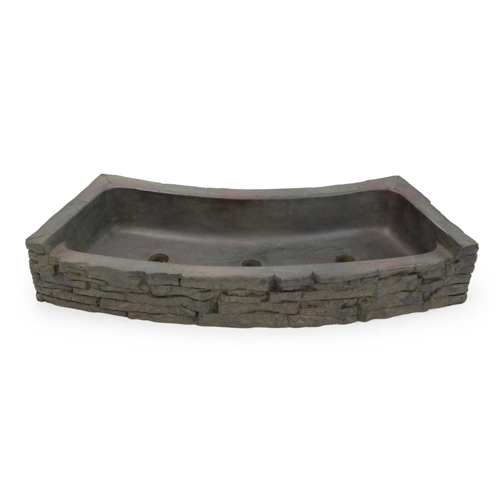 Rear-Spill Curved Stacked Slate Topper - Aquascape Australia